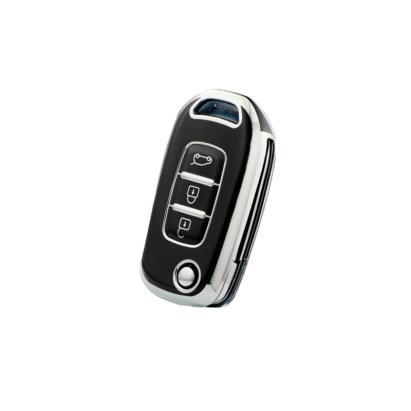 Husa Cheie Briceag Renault Megane 4, Kadjar, Clio, 3 Butoane, Tpu, Negru cu contur silver AutoProtect KeyCars