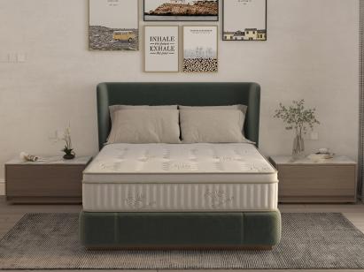 Saltea cu memorie si arcuri Bambus Super Confort Pocket Multilayer 140x200, inaltime 25 cm, husa matlasata, sistem 3D, manere, fermitate medie Relax KipRoom