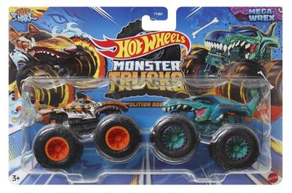 HOT WHEELS MONSTER TRUCK SET 2 MASINI TIGER SHARK SI MEGA WREX SCARA 1 LA 64 SuperHeroes ToysZone