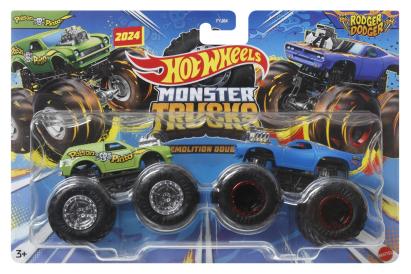 HOT WHEELS MONSTER TRUCK SET 2 MASINI RODGER DODGER SI POISON PINTA SCARA 1 LA 64 SuperHeroes ToysZone