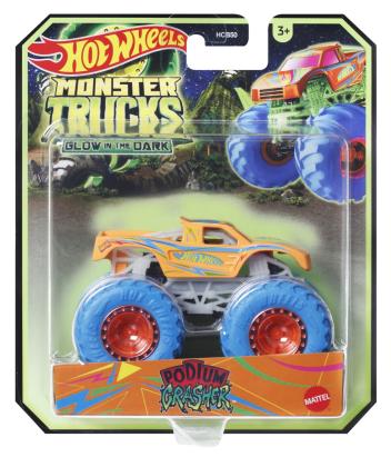 HOT WHEELS MONSTER TRUCK GLOW IN THE DARK MASINUTA PODIUM CRASHER SCARA 1:64 SuperHeroes ToysZone