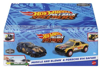 HOT WHEELS SET 2 MASINUTE METALICE PULL BACK MUSCLE AND BLOWN SI PORSCHE 914 SAFARI 1:43 SuperHeroes ToysZone
