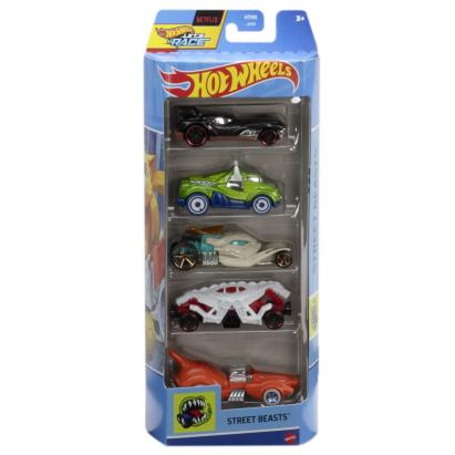 SET 5 MASINI HOT WHEELS CU DESIGN STREET BEASTS SuperHeroes ToysZone