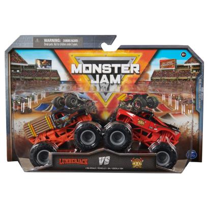 MONSTER JAM SET 2 MASINUTE METALICE LUMBERJACK SI AXE SCARA 1:64 SuperHeroes ToysZone