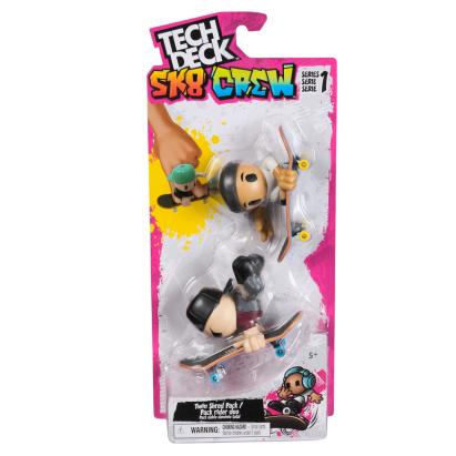 TECH DECH SK8 CREW PACHET 2 SETURI PLACA SI FIGURINA 9.6CM SAPCA NEAGRA SI CASCA NEAGRA SuperHeroes ToysZone