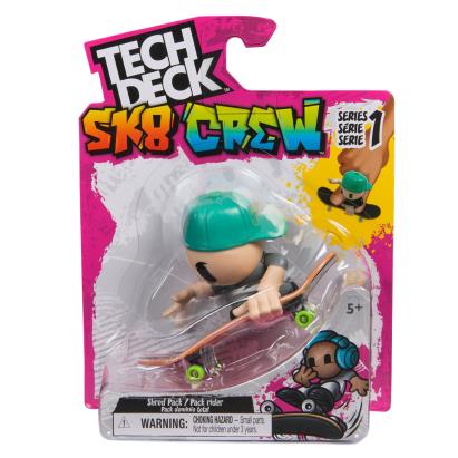 TECH DECH SK8 CREW PACHET PLACA SI FIGURINA 9.6CM SAPCA VERDE SuperHeroes ToysZone