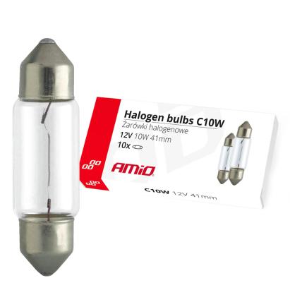 Set 10 becuri cu halogen C10W Festoon, 41mm, 12V FAVLine Selection