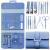 Set Manichiura si Pedichiura 16-in-1 cu plic din piele ecologica, model "MANI-CUT BLUE", culoare Albastra FAVLine Selection