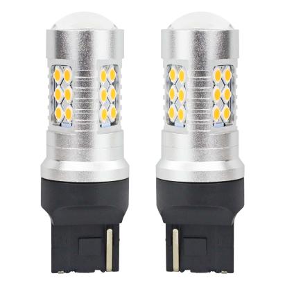 Set becuri auto cu LED CANBUS, 3030, 24SMD, compatibil T20, 7440, WY21W, Portocaliu, 12V / 24V, destinat competitiilor auto sau off-road FAVLine Selection