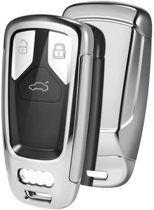 Husa Cheie Audi A4 SmartKey TPU+PC Silver AutoProtect KeyCars