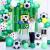 Kit aranjament baloane fotbal, fundal happy birthday, latex si folie de aluminiu, 59 piese MultiMark GlobalProd