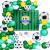 Kit aranjament baloane fotbal, fundal happy birthday, latex si folie de aluminiu, 59 piese MultiMark GlobalProd