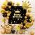 Kit aranjamente baloane happy birthday, fundal, baloane latex si folie aluminiu, negru auriu MultiMark GlobalProd