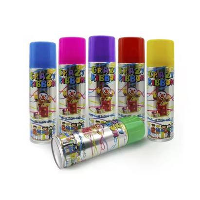 Spray confetti pentru petreceri, crazzy ribbon, diverse culori culoare rosu MultiMark GlobalProd