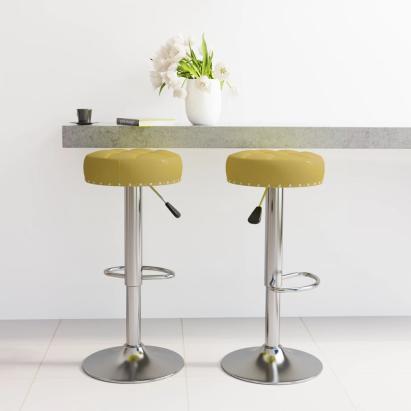 Scaune de bar, 2 buc., verde, material textil GartenMobel Dekor