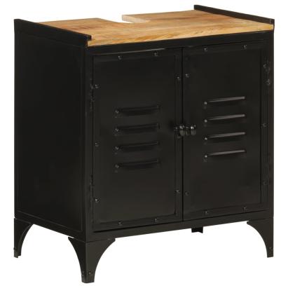 Dulap chiuvetă pentru baie 55x35x60 cm fier & lemn masiv mango GartenMobel Dekor