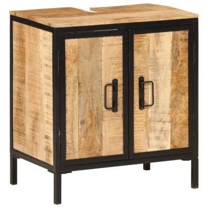 Dulap pentru chiuvetă de baie 55x35x60 cm lemn masiv mango&fier GartenMobel Dekor