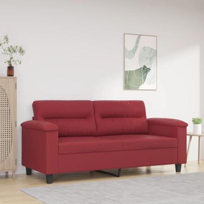 Canapea cu 2 locuri, roșu vin, 140 cm, piele ecologică GartenMobel Dekor