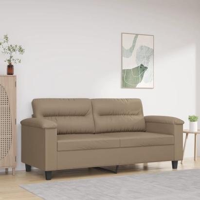 Canapea cu 2 locuri, cappuccino, 140 cm, piele ecologică GartenMobel Dekor