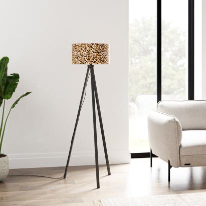 Lampadar Royal Tunbridge Wells 140cm 1x E27 60W negru model leopard [lux.pro] HausGarden Leisure