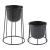 Set 2 buc suport plante marimi diferite Nesseby metal negru [en.casa] HausGarden Leisure