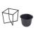 Set 2 buc suport plante masuri diferite Nordmaling metal negru [en.casa] HausGarden Leisure