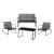 Set 4 piese mobilier gradina Anzi negru [casa.pro] HausGarden Leisure