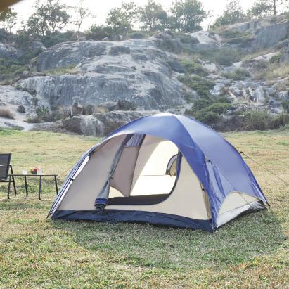 Cort camping Bergeijk 213x213x130cm albastru/bej [pro.tec] HausGarden Leisure