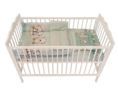 Lenjerie MyKids Bear On Moon Mint 4 piese 120x60 GreatGoods Plaything