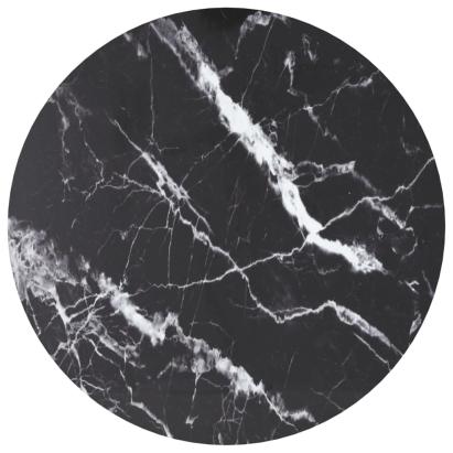 Blat masă negru Ø70x0,8 cm, sticlă securizată cu design marmură GartenMobel Dekor
