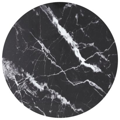 Blat masă negru Ø90x1 cm sticlă securizată cu design marmură GartenMobel Dekor