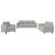 Set de canapele cu perne, 3 piese, gri deschis, microfibră GartenMobel Dekor