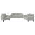 Set de canapele cu perne, 3 piese, gri deschis, microfibră GartenMobel Dekor