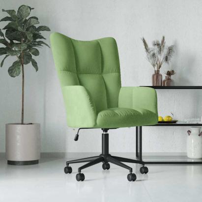 Scaun de relaxare, verde deschis, catifea GartenMobel Dekor