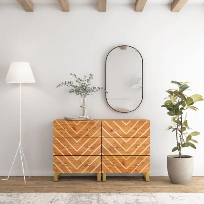 Dulapuri lateral, 2 buc., maro/negru, 60x33,5x75 cm, lemn mango GartenMobel Dekor