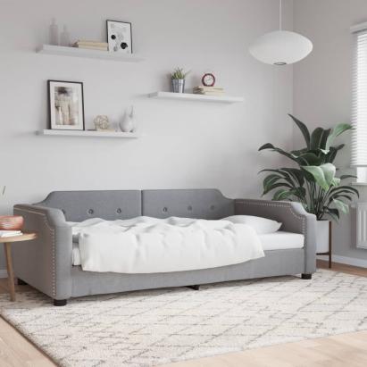 Cadru de pat, gri deschis, 100 x 200 cm, material textil GartenMobel Dekor