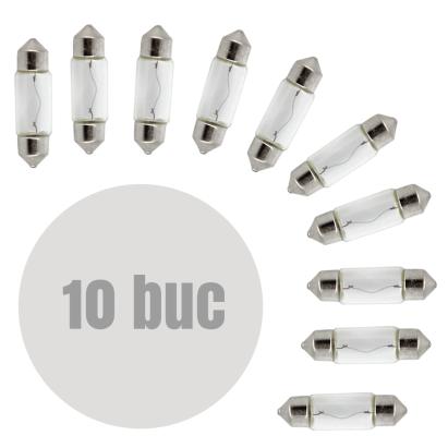 Bec auto C10W -  11x35mm 12V 10W - set de 10 - CARGUARD Best CarHome