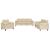 Set de canapele cu perne, 3 piese, crem, microfibră GartenMobel Dekor