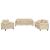 Set de canapele cu perne, 3 piese, crem, microfibră GartenMobel Dekor