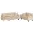 Set de canapele cu perne, 2 piese, crem, microfibră GartenMobel Dekor