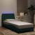 Cadru de pat cu lumini LED, verde închis, 90x190 cm, catifea GartenMobel Dekor
