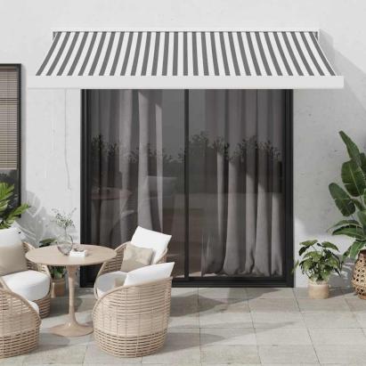 Copertină retractabilă antracit/alb, 3x2,5 m, textil/aluminiu GartenMobel Dekor