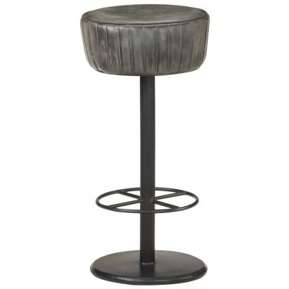 Scaun de bar, gri învechit, piele naturală GartenMobel Dekor