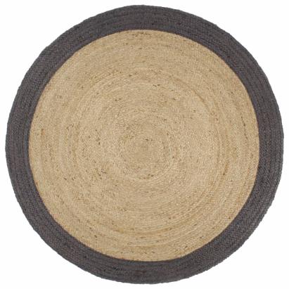 Covor manual cu margine gri închis, 240 cm, iută GartenMobel Dekor