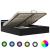Cadru de pat hidraulic cu ladă LED negru 180 x 200 cm piele eco  GartenMobel Dekor