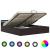 Cadru pat hidraulic cu ladă LED gri 180x200 cm piele ecologică  GartenMobel Dekor