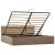 Cadru pat hidraulic LED cappuccino 160 x 200 cm piele ecologică  GartenMobel Dekor
