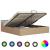 Cadru pat hidraulic cu LED cappuccino 180x200cm piele ecologică  GartenMobel Dekor