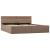 Cadru pat hidraulic cu LED cappuccino 180x200cm piele ecologică  GartenMobel Dekor