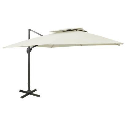 Umbrelă în consolă cu înveliș dublu, nisipiu, 300x300 cm GartenMobel Dekor